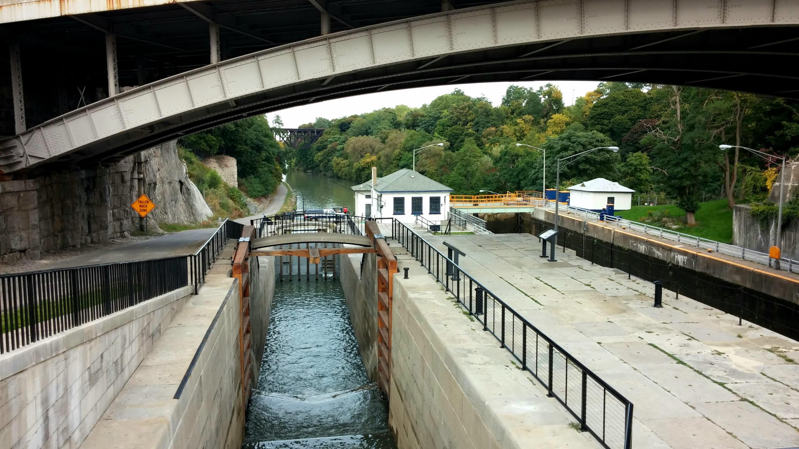 Upstate New York Erie Canal locks located in Lockport, NY